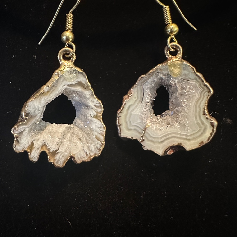 Elegant Geode Drop Earrings